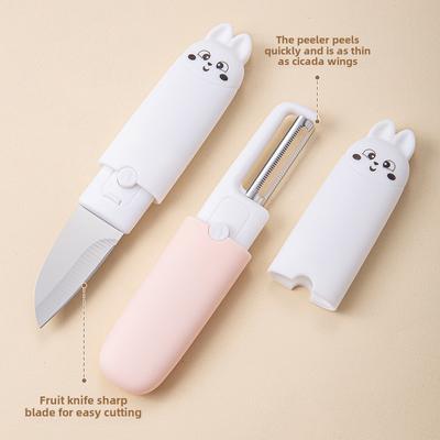 סכין פירות רב-תכליתי שניים באחד סכין קילוף סכין קילוף פירות דו-ראשי כלי קילוף רב-תכליתי למעונות