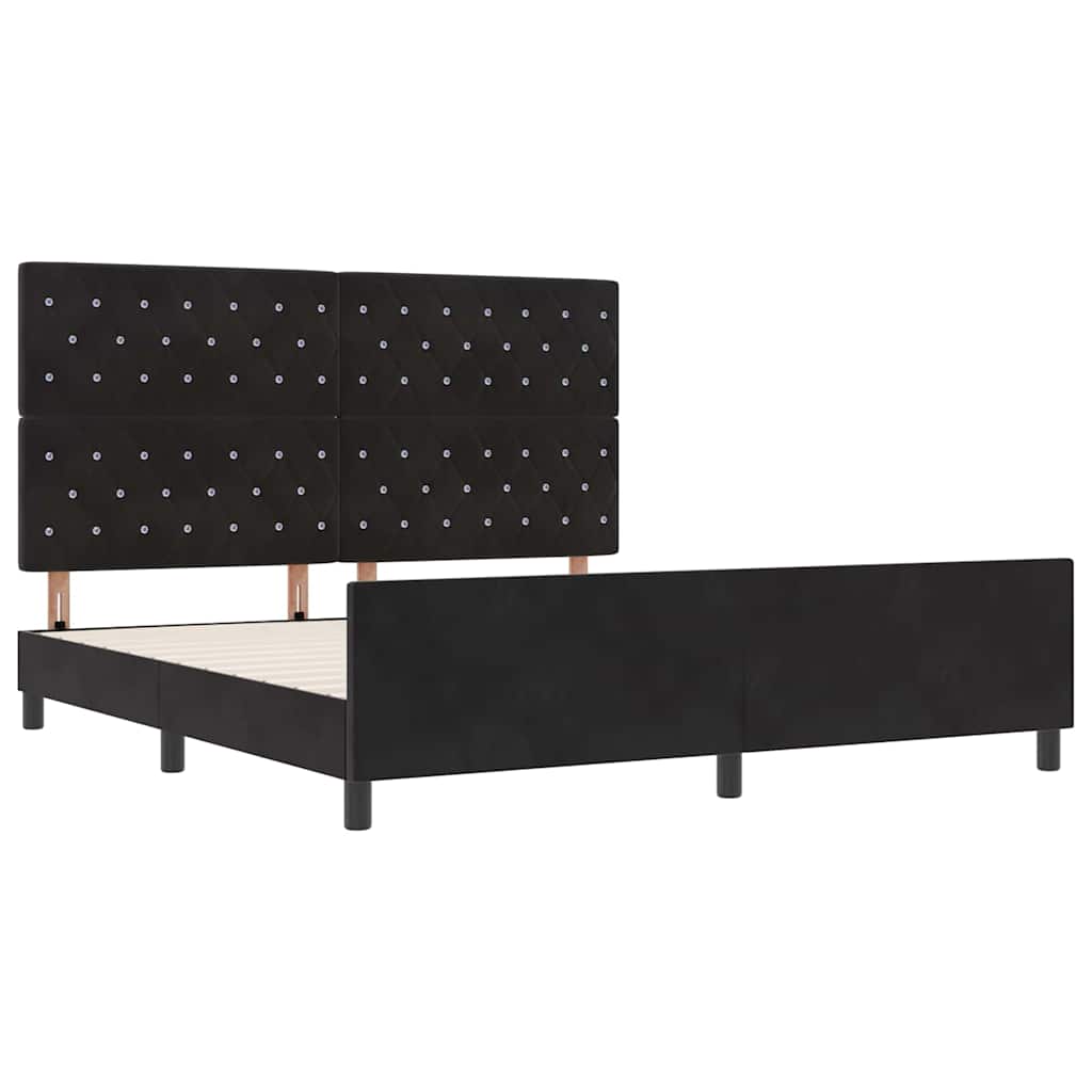 Boxspring Bed with Headboard Black 180 X 200 Cm Velvet