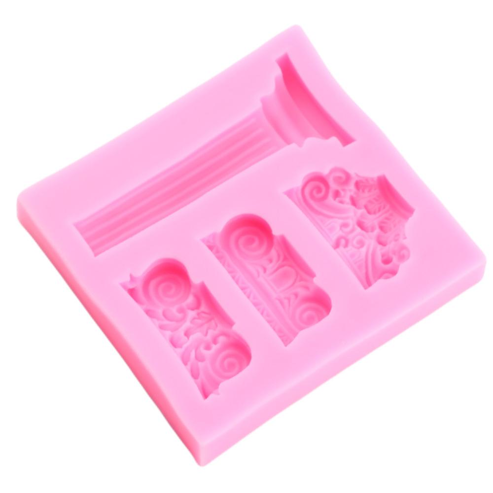 Römische Säule, Fondantform, 3D-Silikonformen, Vintage-Stil, europäische Gebäude, Süßigkeitenform, Schokoladenformen, DIY-Kuchendekorationswerkzeuge, Backwerkzeuge