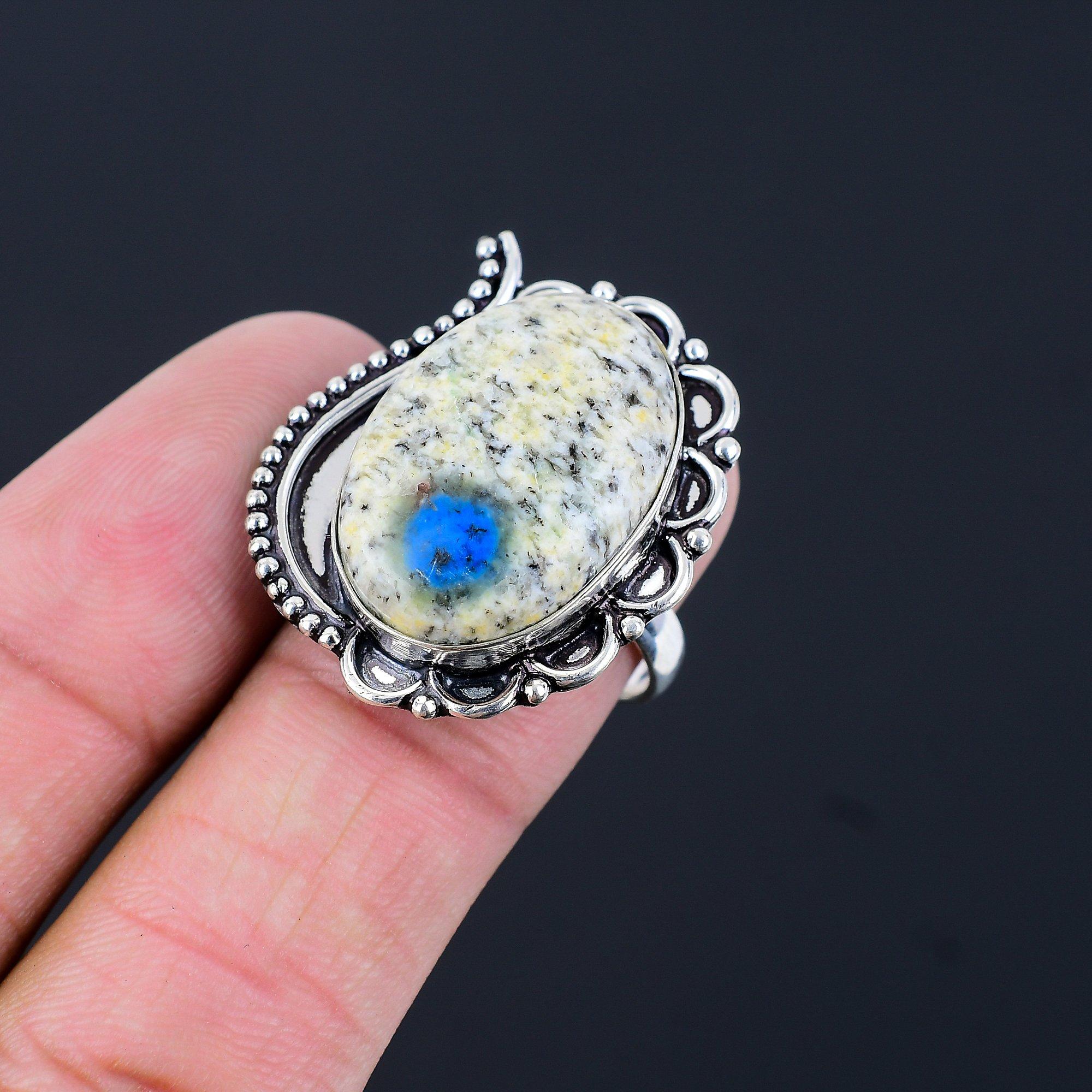 Daughters Day Sale K2 Jasper Gemstone Promise Ring Size 8.5 925 Sterling Silver 8.5