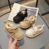 2024 New Girls Flats Fashion Kids Casual Shoes Solid Color Children Platform Loafers Warm Cotton Shoes Soft Breatheable Cute PU