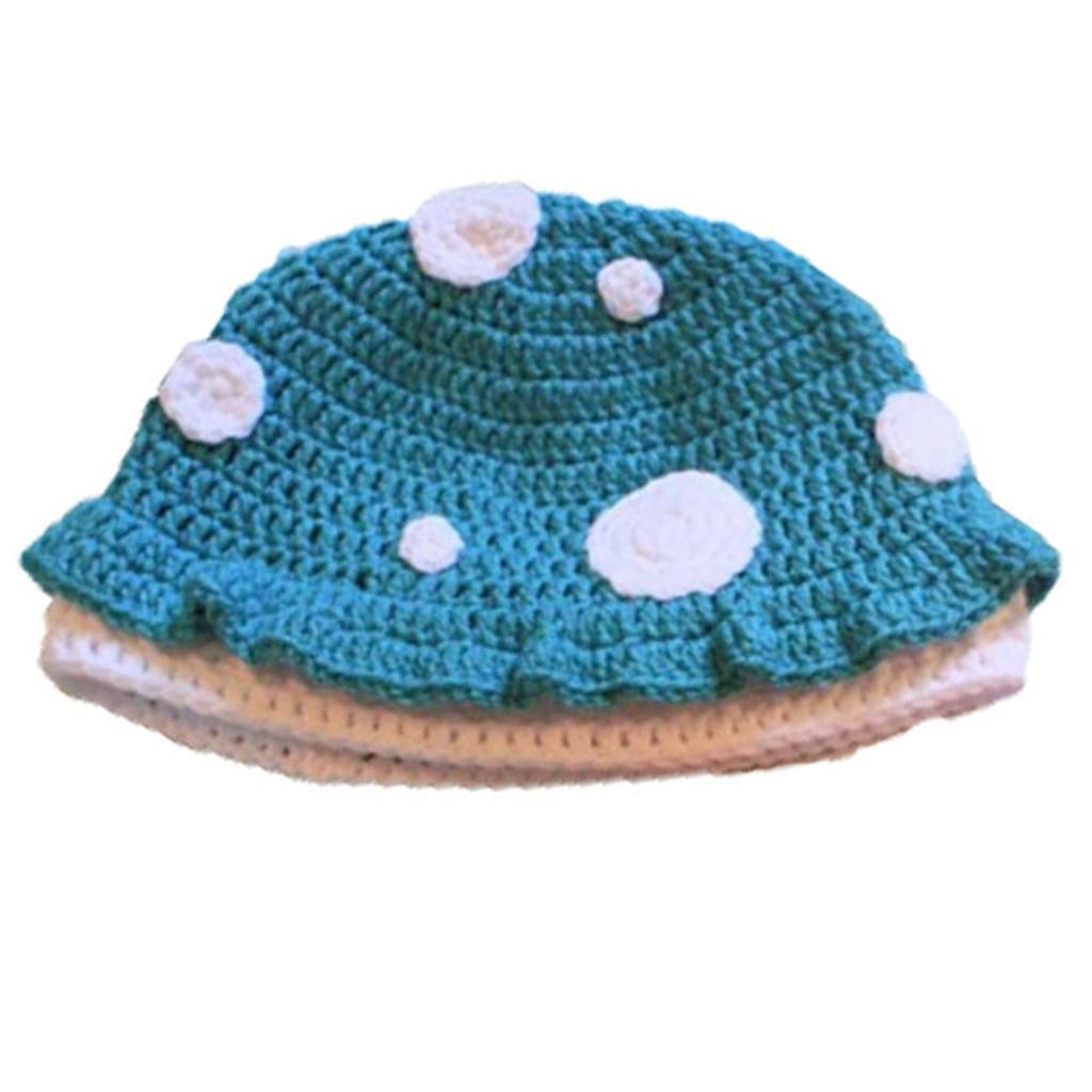 Unique Crocheted Hat Funny Mushroom Crocheted Hat Large Cap for Women Men Picture Props Cap Halloween Party