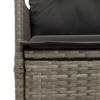 Vidaxl Folding Garden Chair With Cushions, Grey Poly Rattan