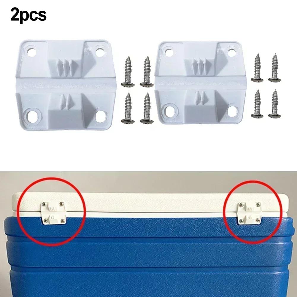 2pcs Coolers Replacement Hinges Hinges Set Replacement For Colemans Coolers Hinges Kit With 8 Screws For Colemans Coolers Hinges
