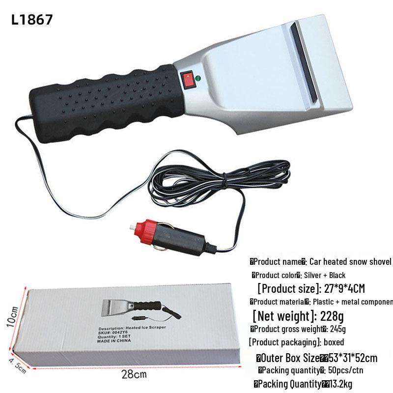 Auto Lopata na odklízení sněhu a kartáč s odnímatelnou škrabkou na led