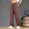 Men's Straight Loose Fit Ramie Blend Casual Pants