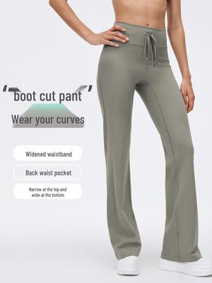 High-Waist Yoga-Hose mit Bauchkontrolle und Schlag - Figurschmeichelnde und Anti-Roll-Fitnesshose für Damen D26012