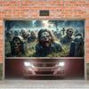 Halloween Zombie Garage Door Banner Tombstone Skull Photography Background Outdoor Wall Decoration Horror Party Supplies