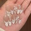 Manicure Long Almond False Nails French Detachable Press on Nails Nail Tips Women