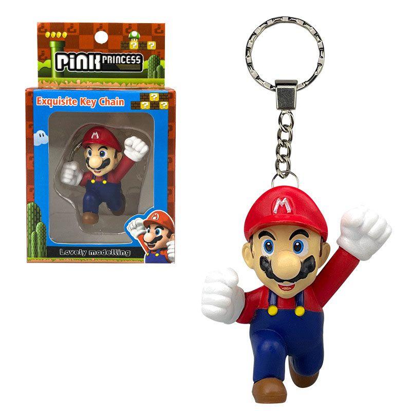 Cartoon Super Mario Princess Peach Pvc Action Figure Character Key Pendant Chain Mario