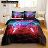 Gamer Bedding Sets for Boy,Gamepad Controller Duvet Cover Set King Size,Video Games Comforter Cover Teens Polyester Quilt Cover