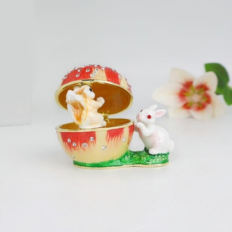 Charming Enamel Squirrel Fruit Designed Alloy Jewelry Box Jewelry Organizers Ideal For Gift Giving And Home Decors