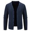 Men Knitting Cardigan V-Neck Long Sleeve Buttons Placket Sweater Jacket with Pockets Solid Color Autumn Winter Knitwear