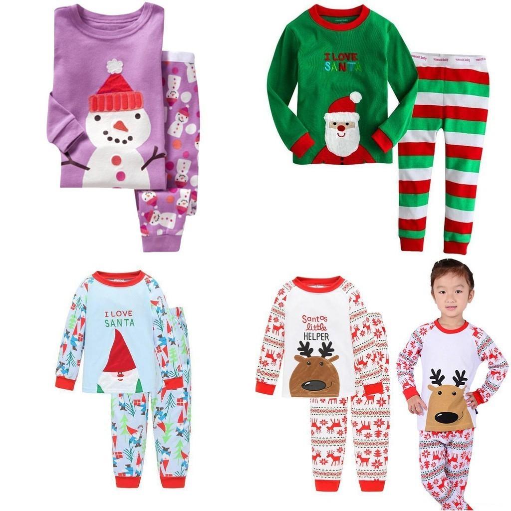 New Cotton Blend Christmas Outfit Set For Kids Cozy Soft Comfortable Sleepwear