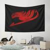 Red Flaming Emblem On Black Background Pattern Wall Hanging Tapestry Decorative Tapestry Home Decor for Bedroom and Living Room