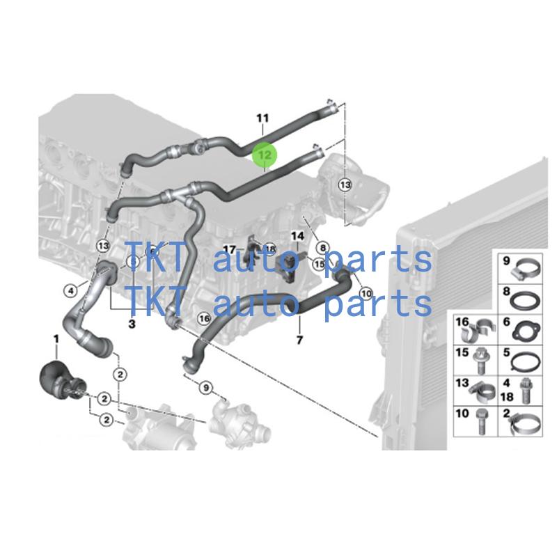 TKT Auto Parts For 11537526941 3series E90 325i 523i 130i Z4 Flexible hose heat exchanger engine gear oil