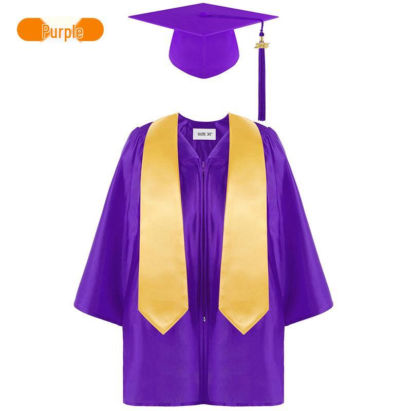 European & American Children's Graduation Gown: Knitted Kindergarten & Elementary School Set for Performances
