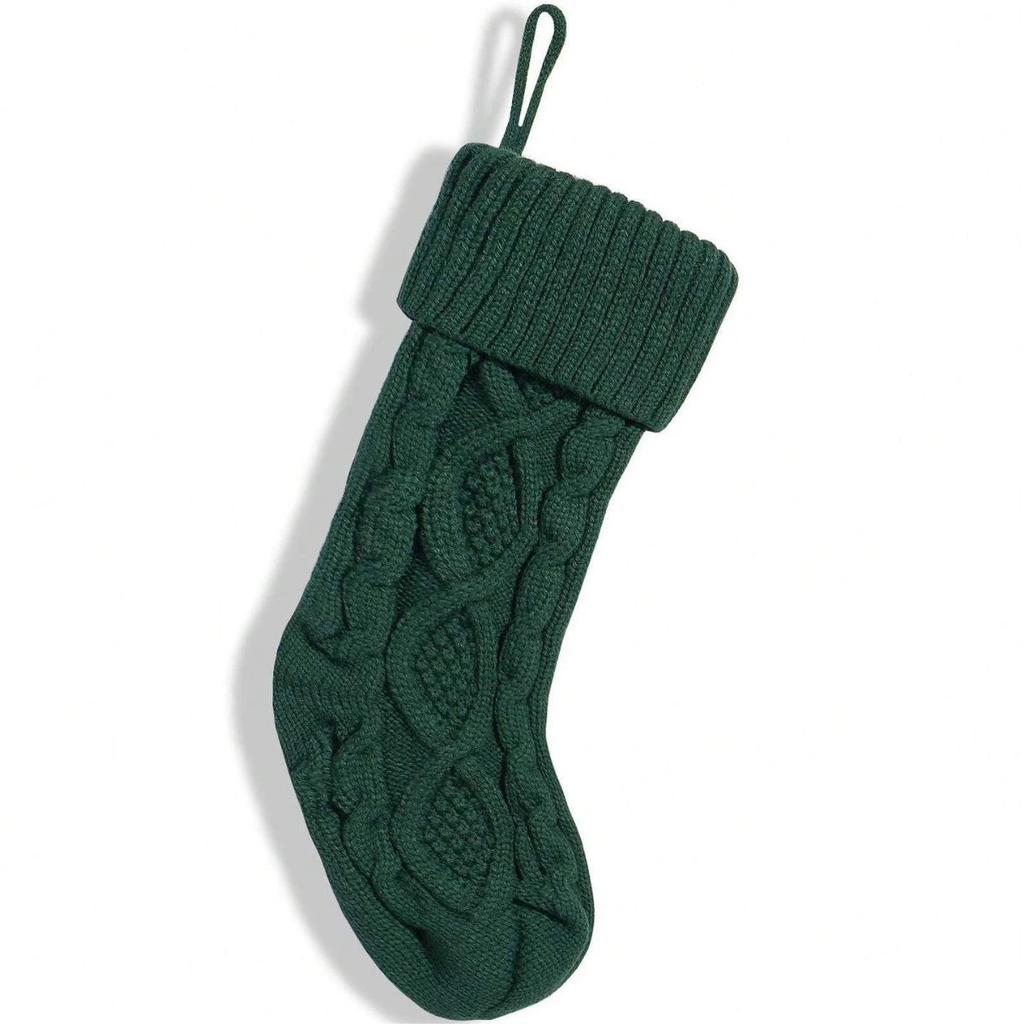 1 Stück Neuer Mehrzweck-Strick-Weihnachtsstrumpf Geeignet für Weihnachtsbaumschmuck im Innenbereich Dekorativer Strumpf Süßigkeiten-Geschenktüte