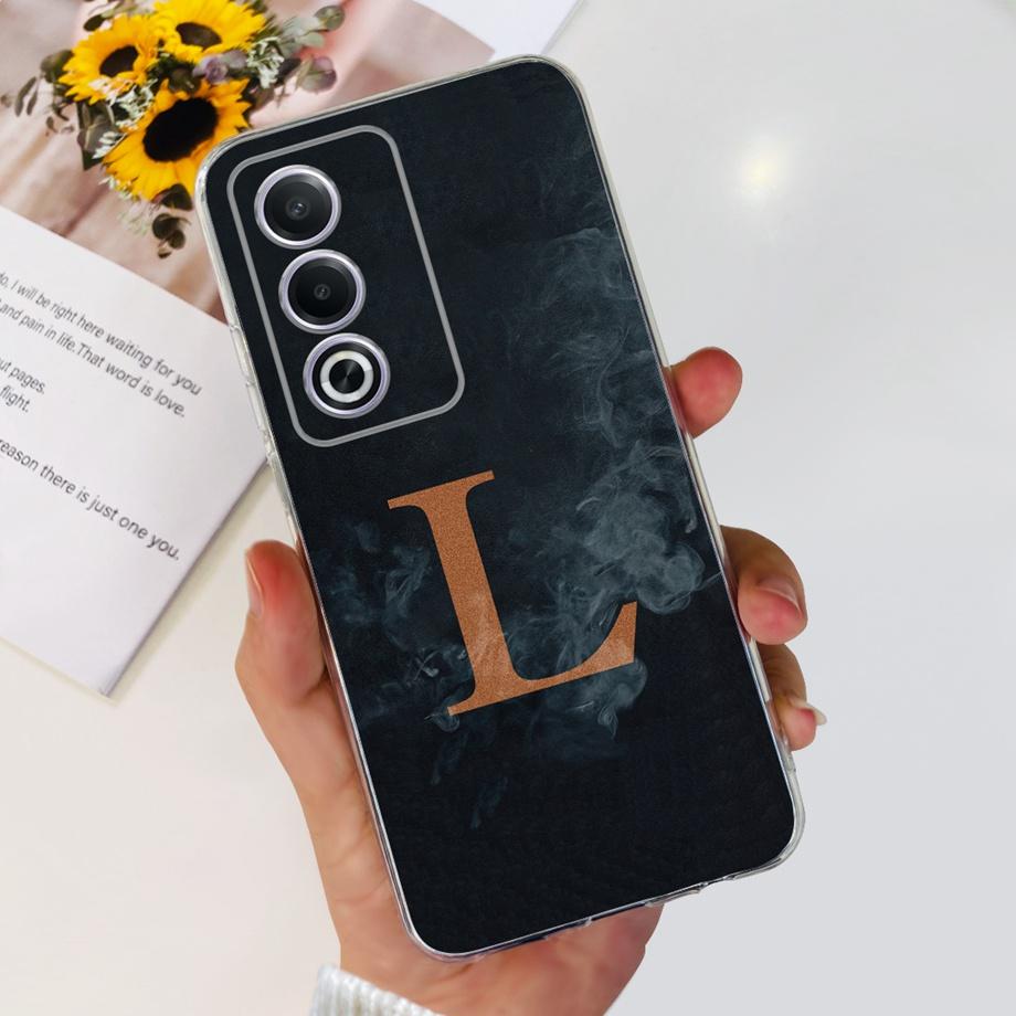 Initials Letter Pattern For Oppo A80 5G OppoA80 A 80 Bumper Case Soft TPU Coque Cover Capas Silicone Clear Funda CPH2639 Capas