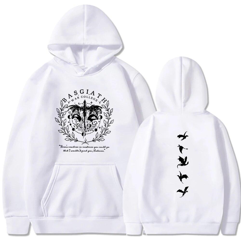 Vintage Bookish Women's Casual Fashion Double Sided Fourth Wing Basgiath War College Hooded Sweatshirt Hoodie