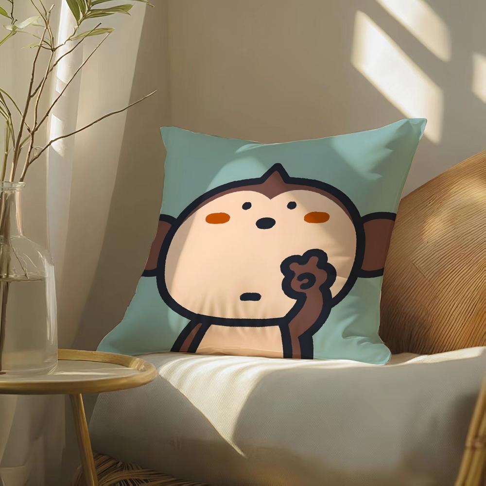 Funny And Quirky Party Animals Pillow Case Double-Sided Plush Sofa Cushion Covers Organic Breathable Invisible Zipper