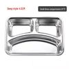 Abay Stainless Steel 4-Compartment Lunch Tray