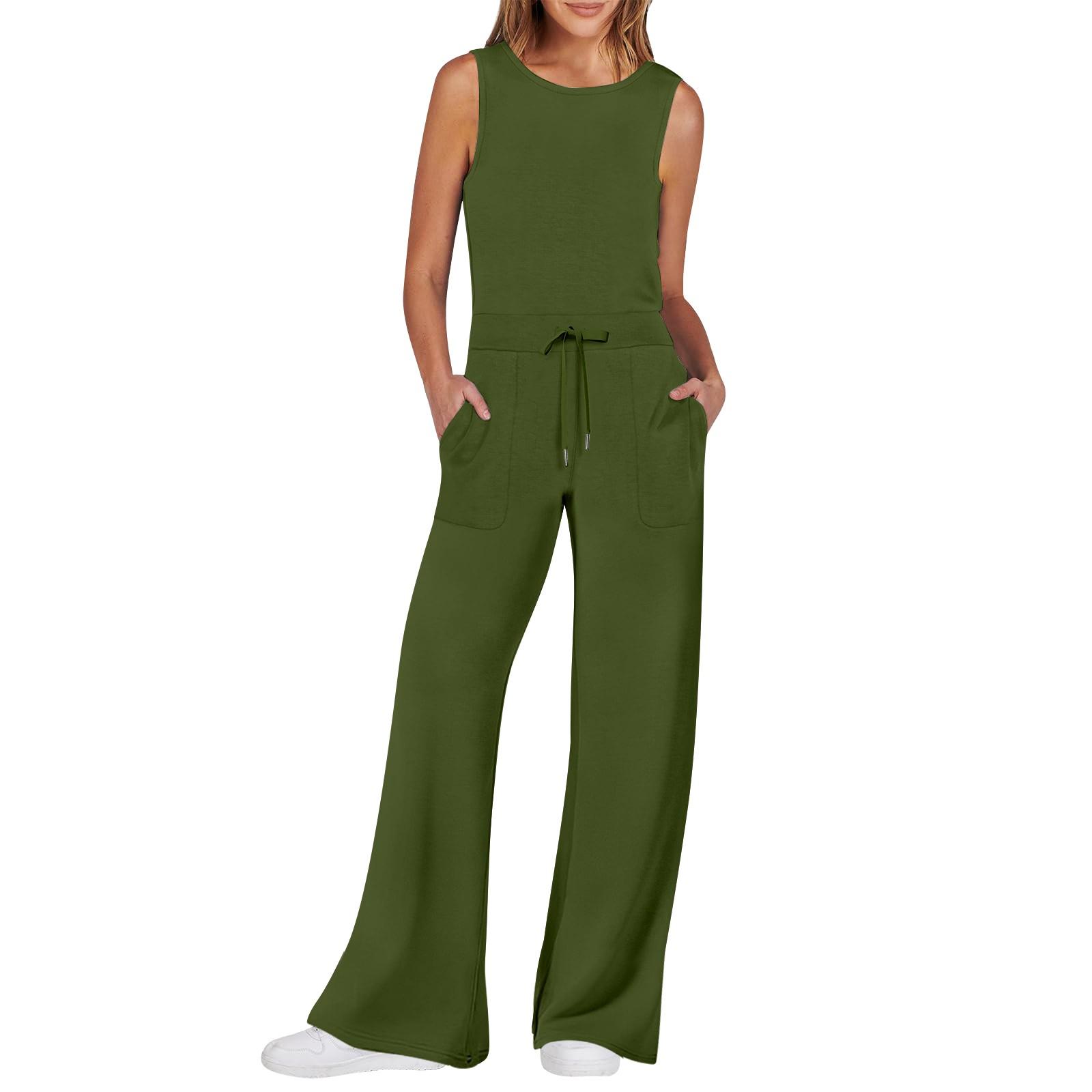 

Женский повседневный универсальный однотонный комбинезон с брюками без рукавов M