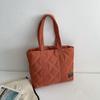 2024 Trendy Solid Color Large Quilted Shoulder Bag for Women - Simple Oxford Cloth Design