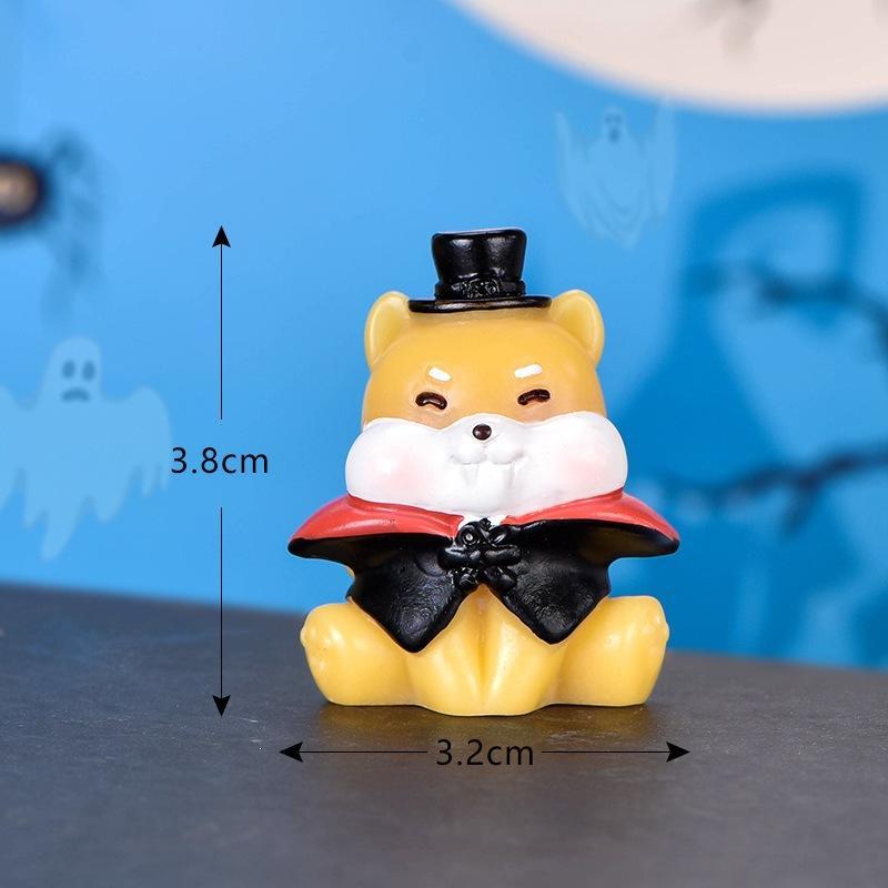 Halloween Mini Resin Figurines Adorable Cartoon Design Bright Colors Hand-Painted Small Ornaments for Home Desktop Decor