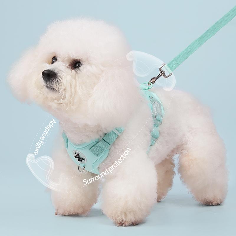 Lightweight Escape-Proof Dog Harness Leash Set Soft Breathable Adjustable Dopamine Puppy Harness Outdoor Pet Gear for Small Dogs