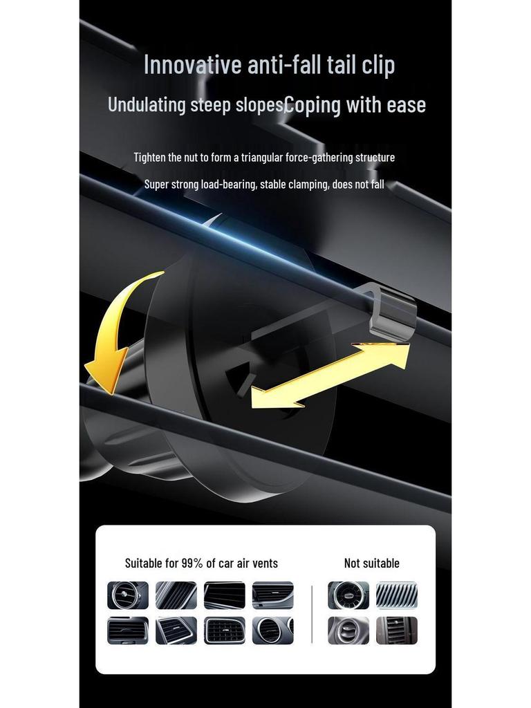 Universal Magnetic Wireless Fast Charging Car Mount - Stable, Anti-Shake Phone Holder for Navigation