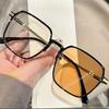 Trendy Square Photochromic Sunglasses Anti Blue Light Glasses for Women Unisex Outdoor Discoloration Eyewear