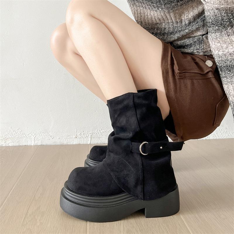 Queen Fan Versatile Premium Platform Martin Boots Women's 2025 New Summer Skirt Maillard Boots