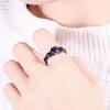 Vintage Black Gold Skull Purple Zircon Punk Ring Creative Ghost Head Fashion Jewelry for Men Women