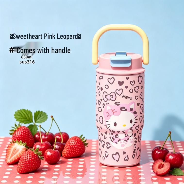 Large Capacity 316 Stainless Steel Insulated Cup with Straw and Portable Handle