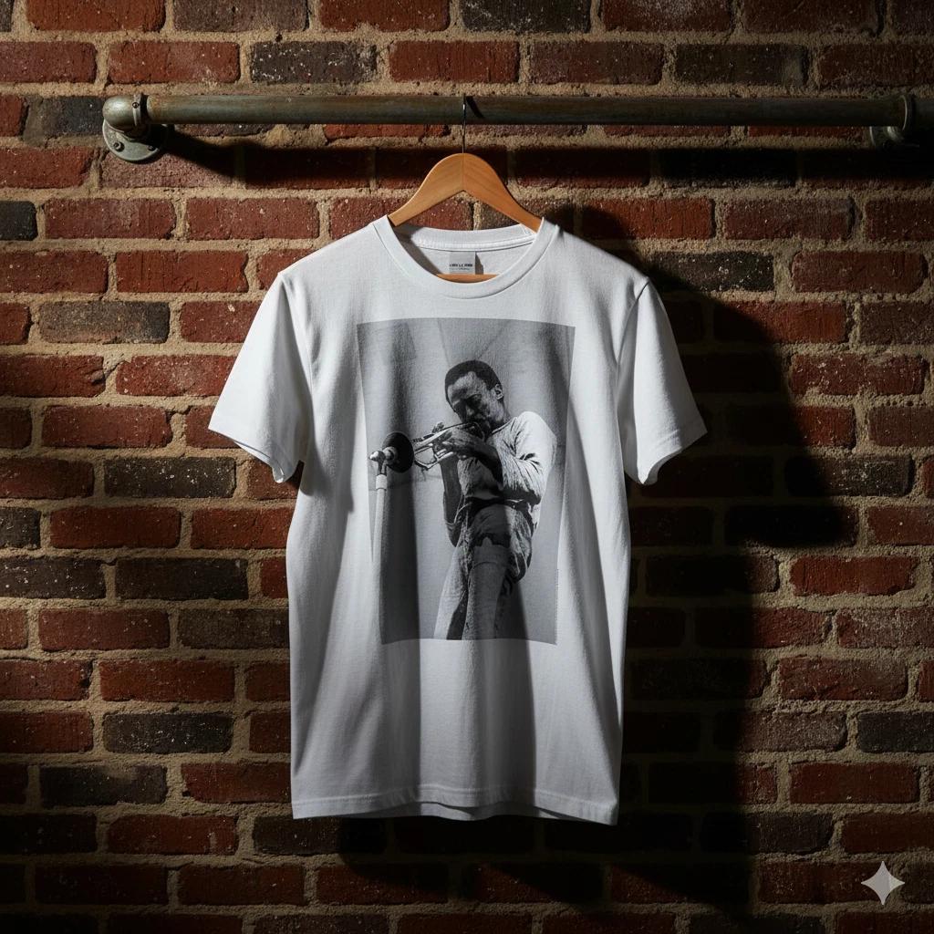 Unisex Adult Vintage Music Miles Davis Jazz Trumpet Photo T-Shirt V... XXXXL