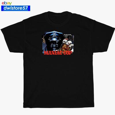 Nuova Maglietta Maniac Cop Film Logo Nero/Blu Navy/Bianco/Grigio T-Shirt da Uomo S-5XL
