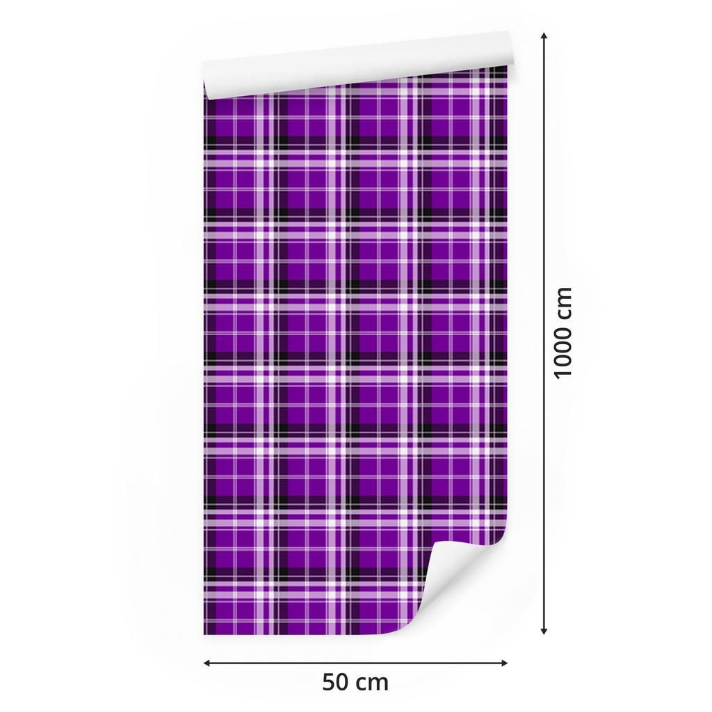 Purple Check Wallpaper - Purple, Plum, Lavender, and Graphite 50x1000
