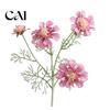 Three Dimensional Silk Flower Heads Artificial Scabious Flowers with Bendable Long Stems, Realistic Faux Versatile Decorative for Home Table