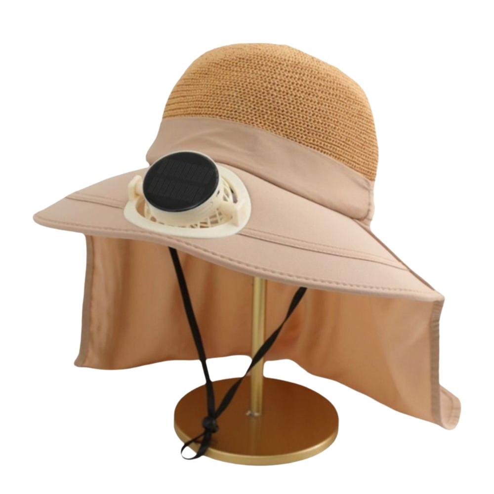 Breathable Solar Fan Cap Anti-UV Cooling Fan Hat Women Sun Hat Sun Cap  Tea Picking