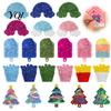 Anxiety Relief Fidget Boards Silicone Sensory Activity Board, Christmas Tree Rainbow Ice Stick French Fries Fine Motor Skill Toys Board with Strings,