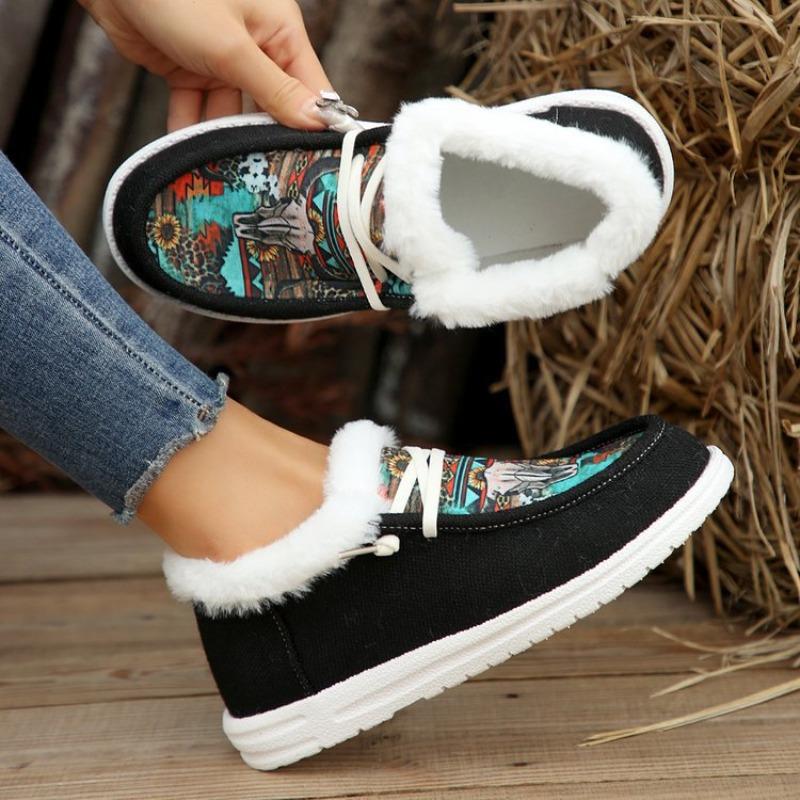 Plus-size Cotton Shoes: New Large-size Round-toe Thick-soled Fleece Shoes for Autumn/winter 2025