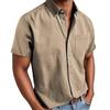 Men's Button Down Shirt Soft Vintage Short Sleeve T-Shirt Summer Casual Beach Fishing Tops with Pocket