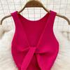 Vestido de Punto Minimalista sin Espalda para Mujer Verano SSólido de Punto sin Mangas Ajustado sin Mangas Sexy Bodycon Vestido Camiseta