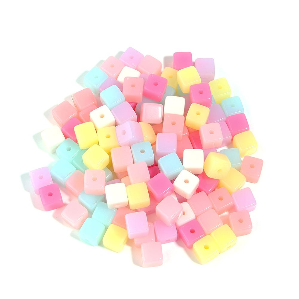 20/50 Stück Acryl-Quadratperlen Jelly-Farbe Würfel Lose Abstandshalterperlen Für DIY Schmuckherstellung Basteln Halsketten Armbänder Zubehör