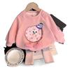 Mädchen Cartoon Langarm Sweatshirt Set - Kleinkind & Baby Koreanisch Lässig Zweiteiliges Outfit für Frühling und Herbst.