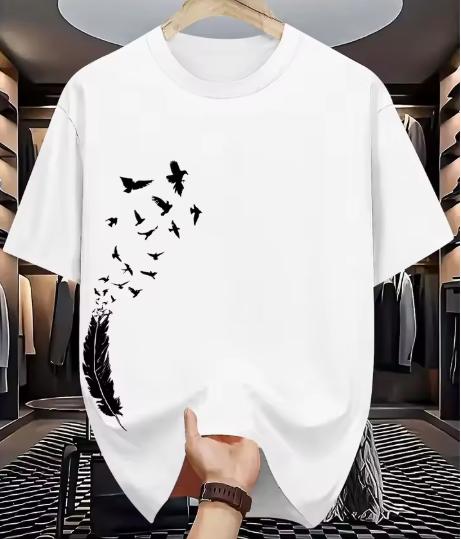 Zomer Nieuw Patroon Bedruikt T-shirt Geschikt Voor Zowel Unisex Als Unisex Simpel Casual Modieus En Veelzijdig Puur Katoen T-shirt
