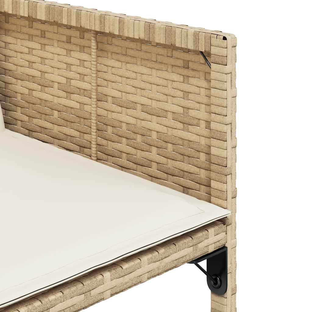 Vidaxl 9-Cz. Garden Furniture Set With Cushions, Beige, Poly Rattan