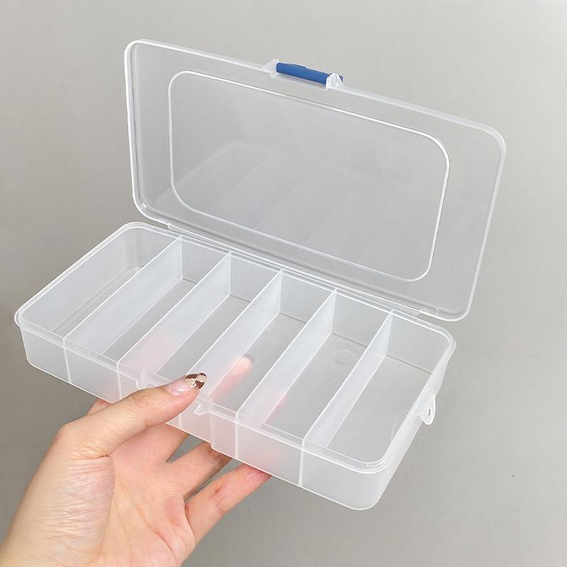 5/6grid Clear Jewelry Storage Box Multipurpose Bead Pills Hair Clip Container Box Dustproof Plastic Case Home Organizer Supplies