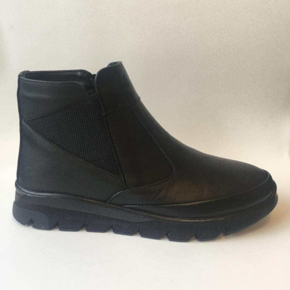 

Резиновые комфортные гибкие черные женские сапоги Iloz на подошве из натуральной кожи